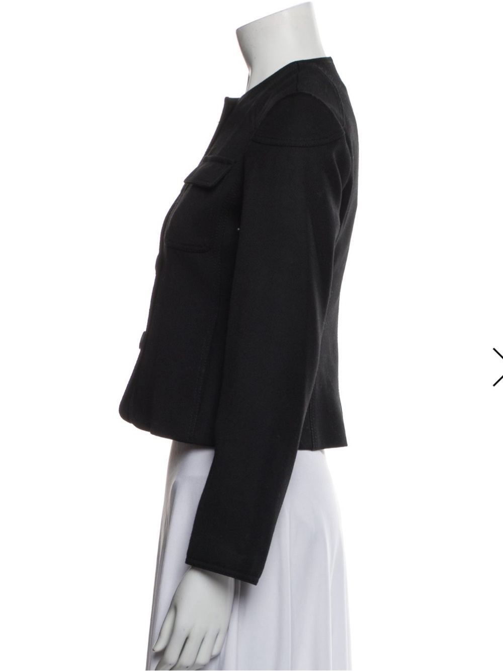 Burberry Women's Black Cropped Button Front Blazer Jacket - Picture 2 of 8